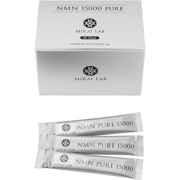 MIRAI LAB NMN 15000 Pure (NMN High Purity 99.8% / 30 Packs) Beautiful Skin Beauty Health Aging Care Supplement Made in Japan