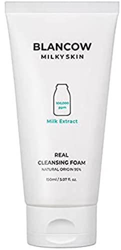 BLANCOW Milky Skin Real Cleansing Foam 150mL Moist, Weakly Acidic, Dense, Foaming, Pore Care, Face Wash