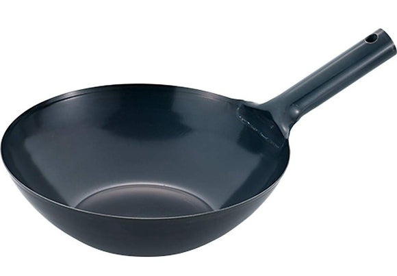 Summit Kougyou Frying Pan, Black, 10.6 inches (27 cm), Base Plain Beijing Pot, Gas Fire, Induction Use, Thick Sole, Professional Specifications