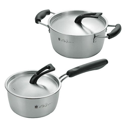 Kusu Kei KKSS-600 IH Compatible Stainless Steel Saucepan 6.3 inches (16 cm) Two Handled Pot, 7.9 inches (20 cm)