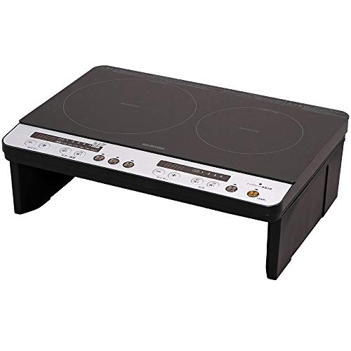 Iris Oyama 2-mouth IH cooking heater construction required 1400W 100V leg with black IHK-W12SP-B