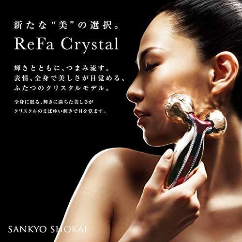 Sankyo Shokai ReFa Crystal Facial Beauty Roller, MTG, Genuine Pearl Red,  Titanium Coating, Microcurrent, Beautiful Skin