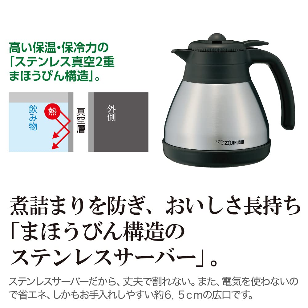 ZOJIRUSHI EC-RT40-BA Coffee Maker, Automatic, 4 Cups, 18.4 fl oz (540 ml),  Stainless Server, Black