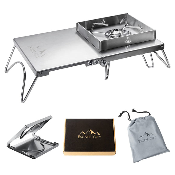 Soto ST-310/ST-330 Heat Shielding Table, Heat Insulating Plate, For Single Burners, Lightweight, Foldable, Stainless Steel, Camping Supplies, SOTO ST-310/ST-330 Iwatani Trangia, Compatible with 5 Types of Burners, Storage Bag and Windscreen Plate
