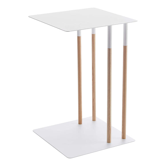 Yamazaki Industries 4803 Side Table, White, Approx. W 13.8 x D 13.8 x H 21.7 inches (35 x 35 x 55 cm), Plain