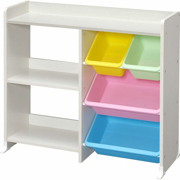 Iris Ohyama HTHR-34 Toy Box with Top Plate, Bookshelf, Pastel, Width 34.6 x Depth 13.7 x Height 31.5 inches (88 x 34.7 x 79.8 cm), Toy House Rack