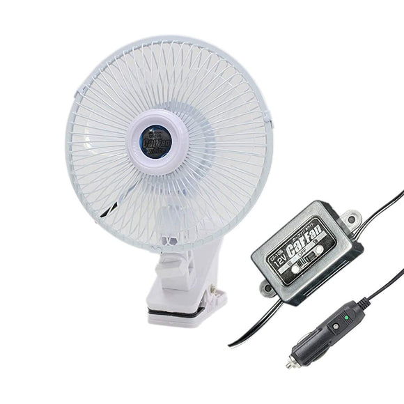 Meltec CF-105 CAR CLIP-ON FAN, DC 12 V, White, Neck Swing Function, 2 Levels of Air Flow Rate