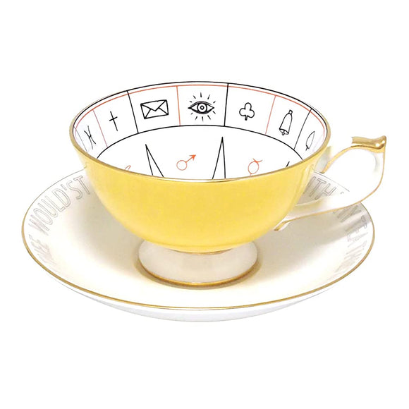 Ainsley Cup & Saucer Nellos Fortune Telling Tea Cup & Saucer (C/S) Yellow NLRS0005C