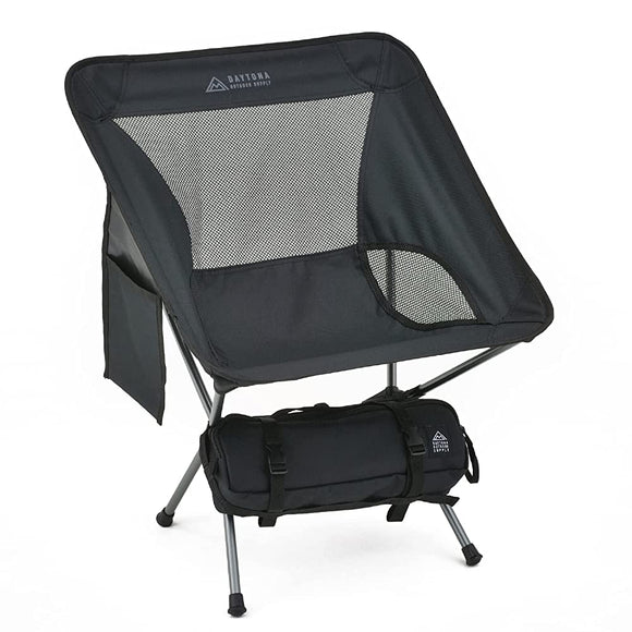 DAYTONA 27805 COMPACT OUTDOOR CHAIR FOR MOTORCYCLES, SIDE POCKETS, Camping, Bike Load Size, Black