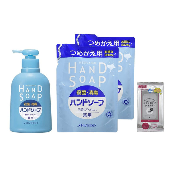 Medicated hand soap main unit 8.5 fl oz (250 ml) + 2 refill packs + bonus