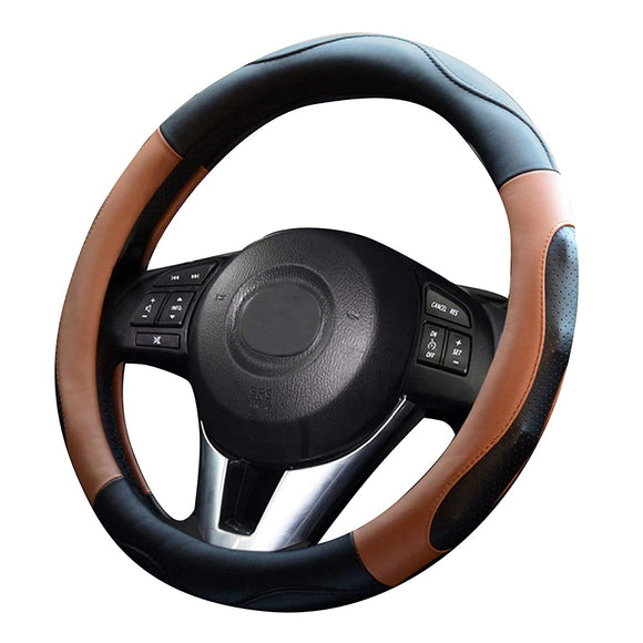 Linxas E20 Steering Wheel Cover, Light Car, Steering Cover, Passenger Car, O-Shape, S Size, 3d Grip, 3d Grip, 3d Grip, Stylish, Comfortable to Grip, Black x Orange