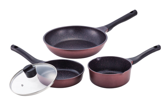 besutoko jentexi-ru Marble processing frying pan and pot set of 4