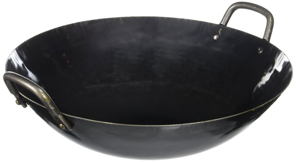 Yamada Two-Handled Wok, Iron, Hammered Finish, 11.8 inches (30 cm), 0.05 inches (1.2 mm) Thickness