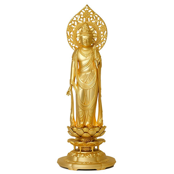 Buddha Statue Saint Kannin Buddha 10.2 inches (26.1 cm) (gold plated/24 gold), Buddhist: Tomorrow Matsuku, Prototype: 