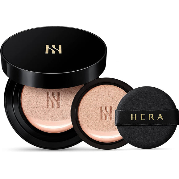HERA SPF34PA++ Black Cushion Foundation, Renewal, Natural High Coverage Power, Will Not Fall Around, Smooth Skin Texture, Natural Finish, Does Not Stick to Mask, Korean Cosmetics, Official, 23N1 0.5 oz (15 g) x 2 (Official Product + Refill)
