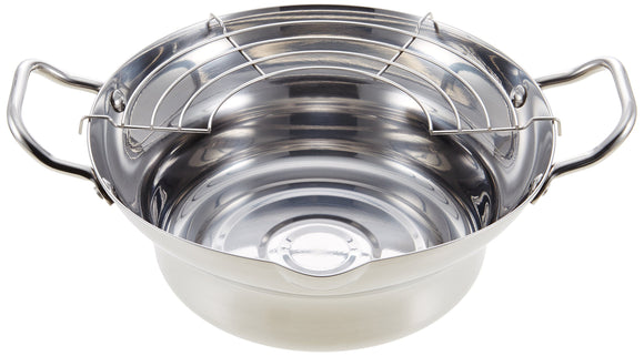 Elideo H-1309 Stainless Steel Tempura Pot, 9.4 inches (24 cm)