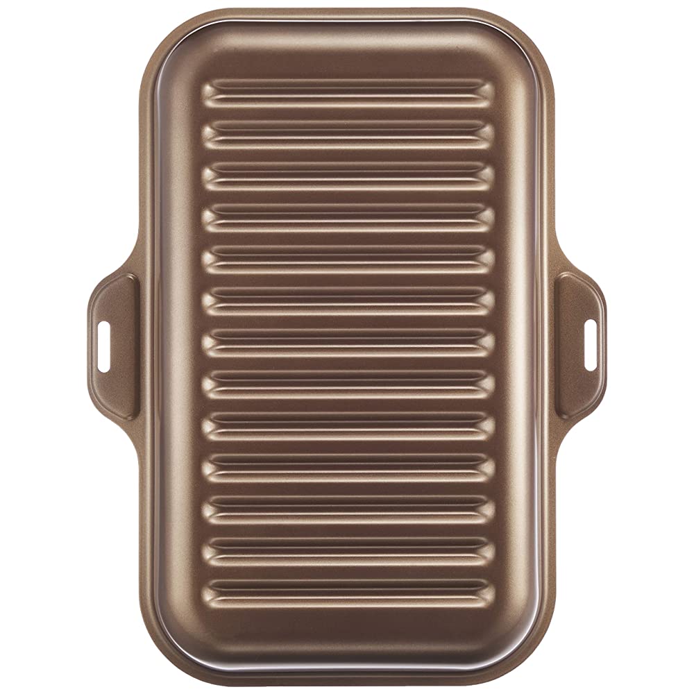 Paloma PGDL-30BM Large Corrugated Deep Plate for Gas Stoves, La Cook Gran  Truffle Brown