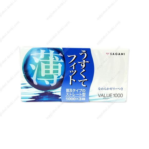 Sagami Usukute-Fit Condom, Value 1000, 12 X 3 Boxes