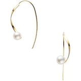 [Vendome Aoyama] Earrings K18 Yellow Gold Akoya Pearl Curve AGVA1258 PA