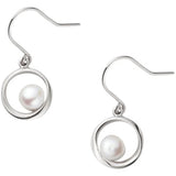 [Vendome Aoyama] [Kengo Kuma + MA,YU] K10 White Gold Freshwater Pearl TEEHAUS Earrings [Kengo Kuma] KMHA0023 PF