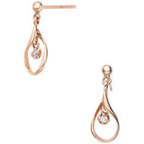 Vendome Aoyama Earrings K10 Pink Cold Swing Diamond Drop AJAA2217 DI