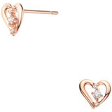 VA Vendome Aoyama Earrings, Silver 925, Pink Gold, Cubic Zirconia, Heart, GS9A0112 CZ