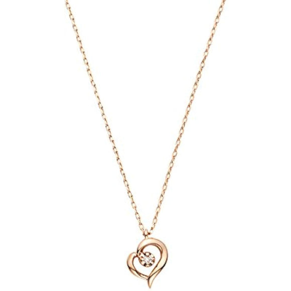 [Vendome Aoyama] Necklace K10 Pink Cold Diamond Open Heart AJAN132340DI