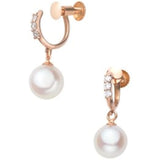 Vendome Aoyama Earrings K18 Pink Cold Akoya Pearl Diamond AGAE1139 PA