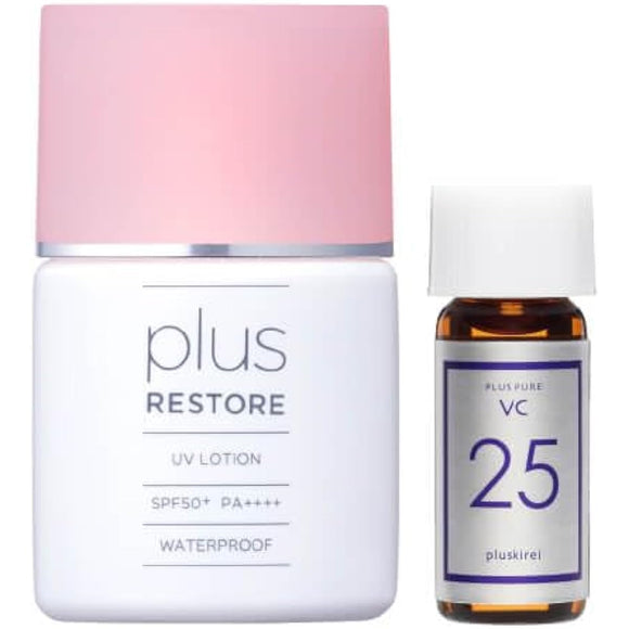 Plus Restore UV Lotion Sunscreen Lotion SPF50 PA+++ 30ml + Pure Vitamin C Serum Plus Pure VC25 Mini