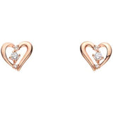 VA Vendome Aoyama Earrings, Silver 925, Pink Gold, Cubic Zirconia, Heart, GS9A0112 CZ