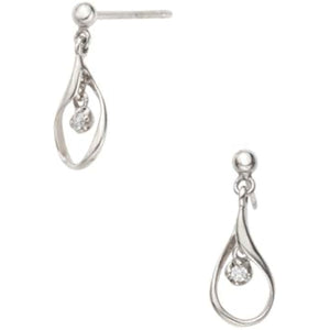 Vendome Aoyama Earrings K10 White Cold Diamond Drop AJBA2217 DI