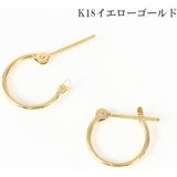 OKKO Hoop earrings, small foldable post, made in Japan, catchless, one-touch gift, Mother's Day, sorry for being late, K18 Yellow Gold, Platinum 900 2mm x 15mm/K18 Yellow Gold