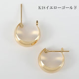 OKKO Moon Earrings Small Folding Post Made in Japan Catchless One Touch Gift Mother's Day Sorry I'm Late K18 Yellow Gold Platinum 900 13mm x 5mm/18K Yellow Gold