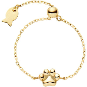 [VA Vendome Aoyama] K10 Yellow Gold Cat Paw Chain Ring [Product eligible for Me&Cats donation] GJVR0315 YG