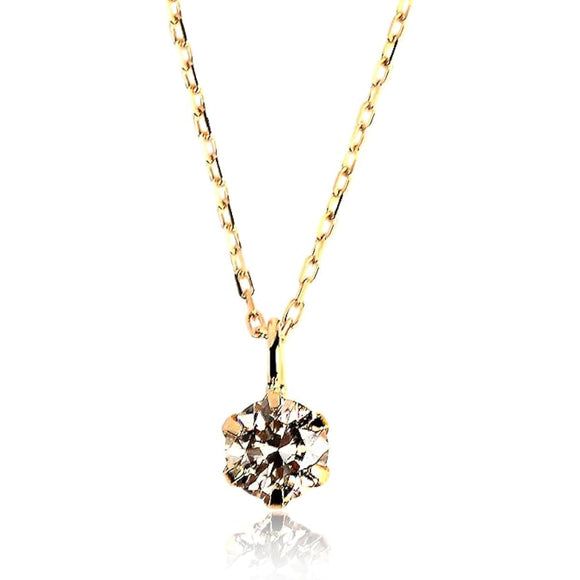 OKKO Diamond Necklace Single Diamond Women's Gift Mother's Day Sorry I'm Late K18 Natural Diamond 40cm Yellow Gold 0.15ct