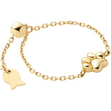 [VA Vendome Aoyama] K10 Yellow Gold Cat Paw Chain Ring [Product eligible for Me&Cats donation] GJVR0315 YG