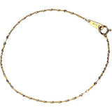 Women's Platinum/24K Mint Engraved Four Leaf Clover Chain Bracelet Authentic Adult Made in Japan