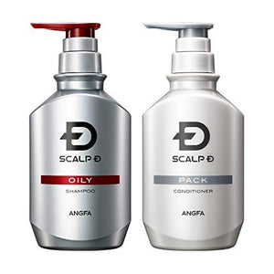 Angfa Scalp D Men's Oily Shampoo Set of 2 (Shampoo & Conditioner) for Oily Skin, Hair Growth Shampoo