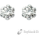 [Sophias & D.] Platinum Natural Diamond Earrings 0.1 carat (0.05ct✕2) PT900 0.1ct Made in Japan 344-744