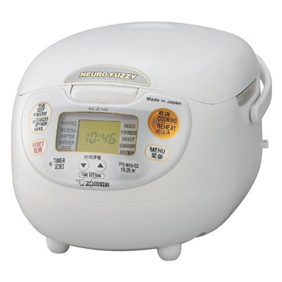 Zojirushi Neuro Fuzzy Rice Cooker for Overseas (10 cups, 1.8 L), Elephant Stamp (Overseas model) NS-ZLH18-WZ (220 V)