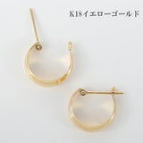 [OKKO] Moon Earrings Small Folding Post Made in Japan Catchless One Touch Gift Mother's Day K18 Yellow Gold Platinum 900 (10mm x 3mm/18K Yellow Gold)