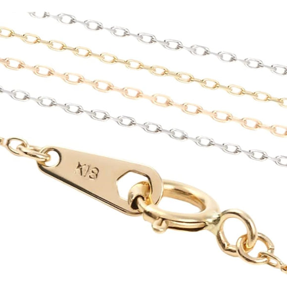 OKKO Square Azuki Chain Necklace Chain Only Women's K18 Thin Width 0.65mm Yellow Gold 45cm