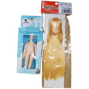 11cm body, flesh-colored matte skin, headset, milky gold hair OB11