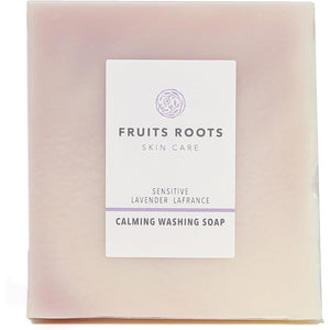 Fruit Roots Calming Washing Soap 100g Organic Additive-free Facial Cleansing Bar Soap Cold Process Lavender La France Scent Skin Care FRUITSROOTS