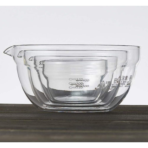 HARIO KB-2518 Single Mouth Bowl, Heat resistant Glass Clear, Made in Japan, Set of 4