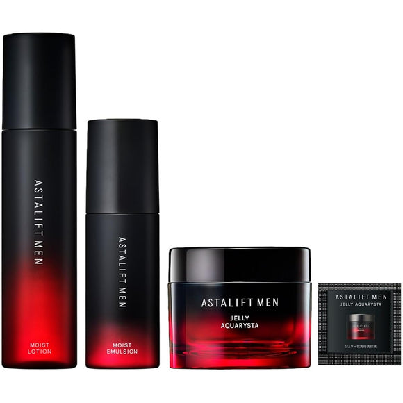 Astalift Men [Pre-treatment serum, lotion, emulsion] Jelly Aquarista (60g) + Moist Lotion (120mL) + Moist Emulsion (80mL) + 1 pre-treatment serum sample packet