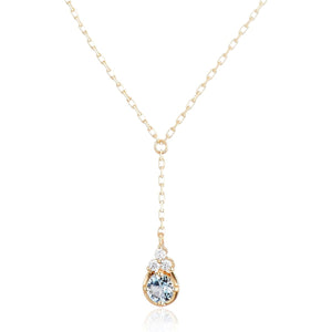 [VIH Vendome Aoyama] Necklace K10 Yellow Gold Aquamarine Y-shape GJVN038040AQ