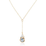 [VIH Vendome Aoyama] Necklace K10 Yellow Gold Aquamarine Y-shape GJVN038040AQ