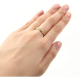 [FAIRY CULLET] K18 6-sided W chain type Kihei ring Made in Japan 18K gold