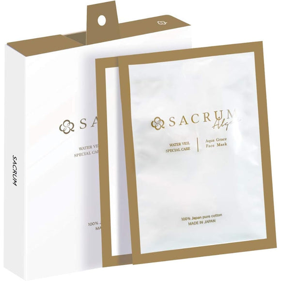 Sakuram Alger Aqua Grace Face Mask (Sakuram, Aphanothece sacrum polysaccharides, alcohol-free, artichoke leaf extract, natural cotton, made in Japan, beauty extract pack, sheet mask, moisturizing, dryness, fine lines)